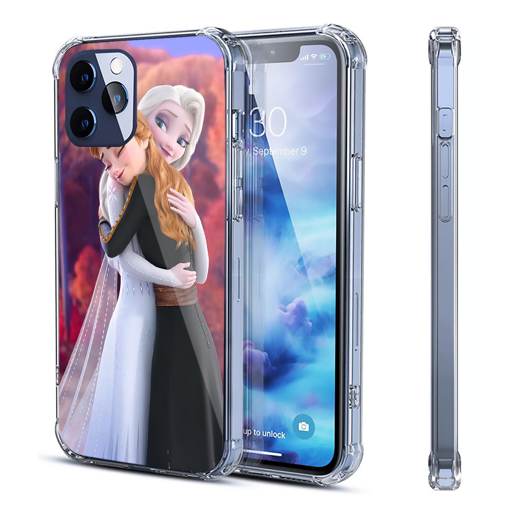 （画像用） アナと雪の女王 アンナ エルサ Frozen Anna Elsa 【iPhone 12シリーズ対応】透明スマホケース（クリアソフトケース）